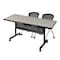 Kobe Rectangle FlipTop Table, 72" W, 29" H, Laminate Top, Maple MKFTM7230PL23BK - alternate 1